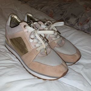Michael Kors Pink and Gold Sneakers